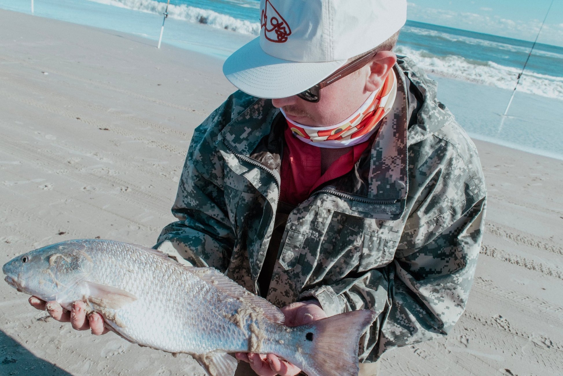 Redfish Surf Cap - - hat - surf - retro - lightweight - quick dry - vintage - redfish - bait shop - Calo