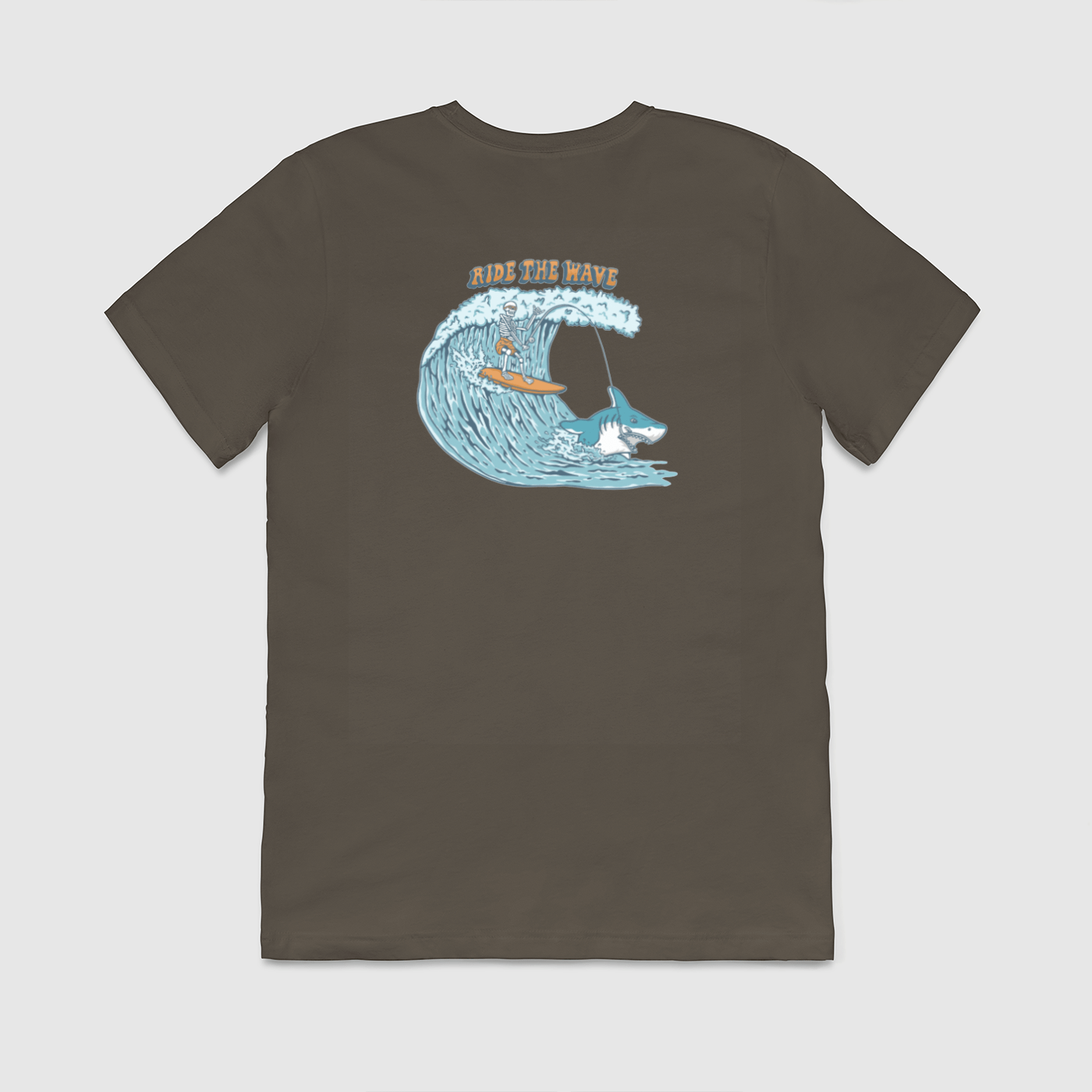 Shaka Crew Tee - shirt - shark - skeleton - surfing - skull - cotton - waves - outerbanks - north carolina - obx - Calo