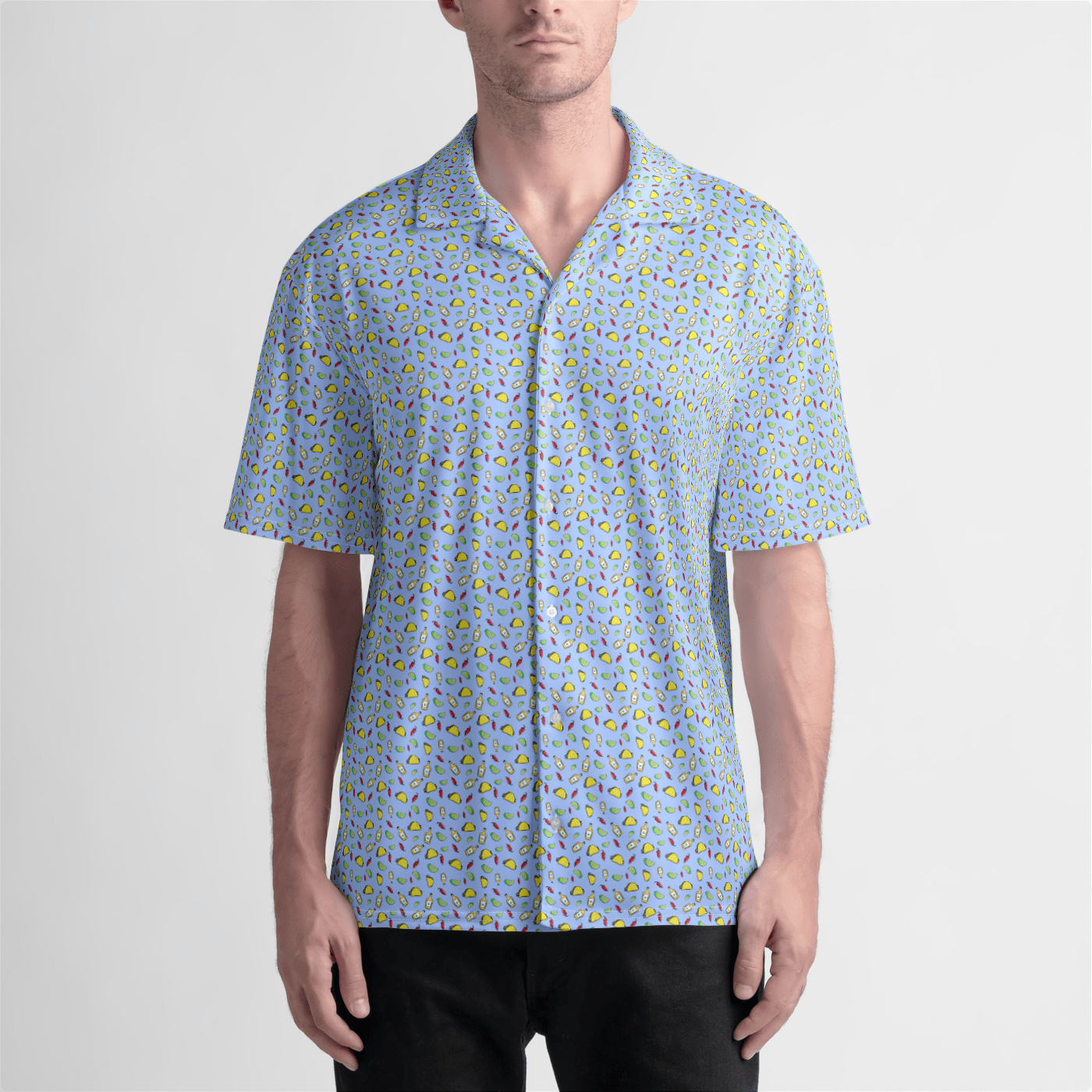 Taco y Tequila Dockhouse Shirt - Blue - sun shirt - Hawaiian shirt - lightweight - UPF50 - fishing - beach - Calo